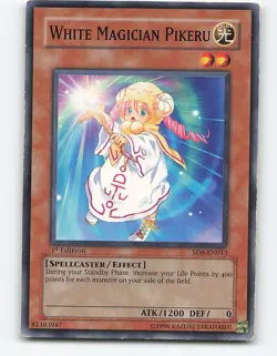 White Magician Pikeru #SD6-EN013 1st Edition Yugioh Card - Image 1