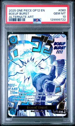 2025 One Piece Op12-Legacy Of The Master Boeuf Burst #060 Alternate Art PSA 10 - Image 1