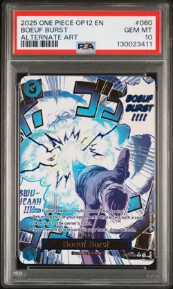 2025 ONE PIECE OP12-LEGACY OF THE MASTER ALTERNATE ART #060 BOEUF BURST PSA 10 - Image 1