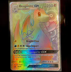 Pokemon Sun and Moon Black Star Promo DRAGONITE GX Secret Rainbow Rare #SM156 - Image 1