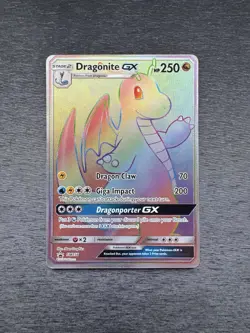 Pokemon TCG Dragonite GX SM156 Rainbow Rare Full Art Promo Near Mint - Image 1