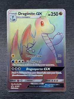 Pokemon TCG Dragonite GX SM156 Rainbow Rare Full Art Promo Near Mint - Image 2