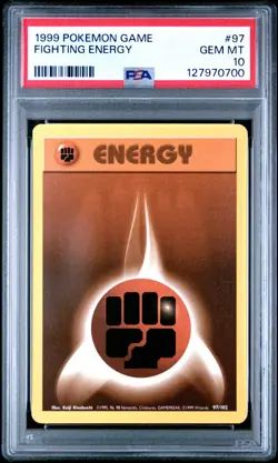 Fighting Energy 97/102 Base Set PSA 10 GEM MINT FRESH CERT Pokemon TCG WOTC 1999 - Image 3