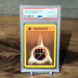 1999 POKEMON GAME FIGHTING ENERGY #97 PSA 10 GEM MINT BASE SET - Image 1