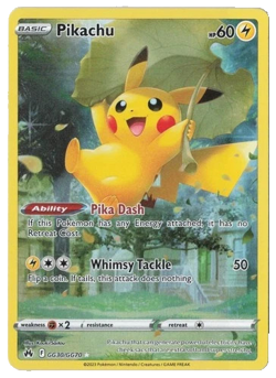 Pokemon Pikachu TCG Crown Zenith Galarian Gallery Card GG30/GG70 NM Condition - Image 1