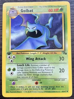 Golbat 34/62 Pokemon TCG WOTC Base Fossil Uncommon NEAR MINT NM - Image 1