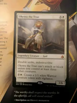 MTG Oketra the True Amonkhet Regular NM & Matching Warrior tokens - Image 2