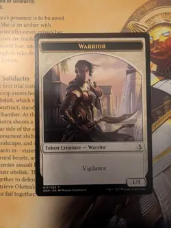MTG Oketra the True Amonkhet Regular NM & Matching Warrior tokens - Image 5