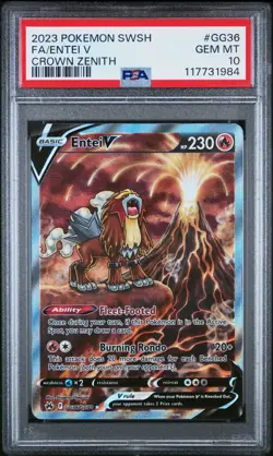 2023 Pokemon SWSH FA/Entei V Crown Zenith GG36/GG70 PSA 10 GEM MT - Image 1