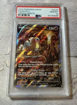 2023 Pokemon SWSH FA Entei V GG36/GG70 Crown Zenith PSA 10 Full Art - Image 1