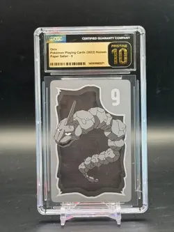 CGC PRISTINE 10 Onix Pokemon Playing Cards Korean Paper Safari 9 - Image 1