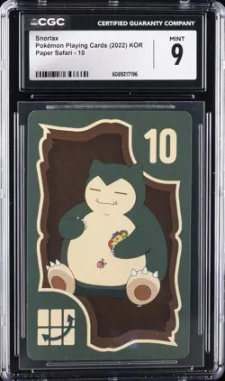 2022 POKEMON PLAYING CARDS PAPER SAFARI - KOREAN #10 SNORLAX CGC 9 - Image 1
