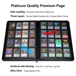 16 Pocket 1408 Pockets Card Binder, Large Ringless Side Loading Pockets Tradi... - Image 3