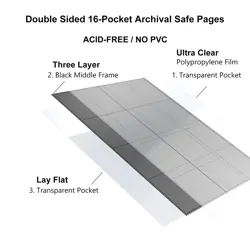 16 Pocket 1408 Pockets Card Binder, Large Ringless Side Loading Pockets Tradi... - Image 4