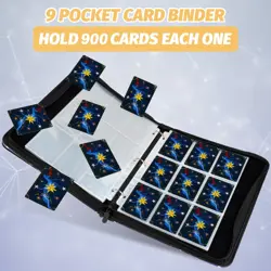 Trading Card Binder, 900 Pockets Card Binder, 9-Poccket Sided Pocket Sports C... - Image 3