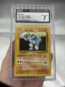 Pokemon - Base Set #034/102 Machoke CGC 7 FREE SHIPPING (US Only) - Image 1