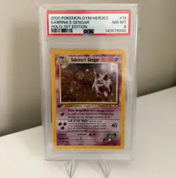 Pokemon TCG Sabrina's Gengar Gym Challenge 14/132 1st Edition Rare PSA 8 (SWIRL) - Image 1