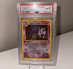 Pokemon TCG Sabrina's Gengar Gym Challenge 14/132 1st Edition Rare PSA 8 (SWIRL) - Image 2