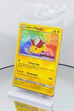 Sealed NM-Mint Ash's Pikachu - SM108 - Promo - SM Black Star Promo Pokemon - Image 1