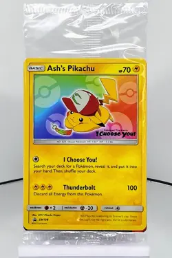 Sealed NM-Mint Ash's Pikachu - SM108 - Promo - SM Black Star Promo Pokemon - Image 2