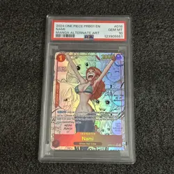 One Piece Trading Card Nami Manga Alt Art OP01-016 PRB-01 English Mint PSA 10 - Image 1