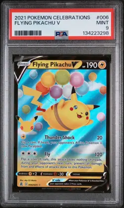 2021 POKEMON CELEBRATIONS #006 FLYING PIKACHU V PSA 9 - Image 1