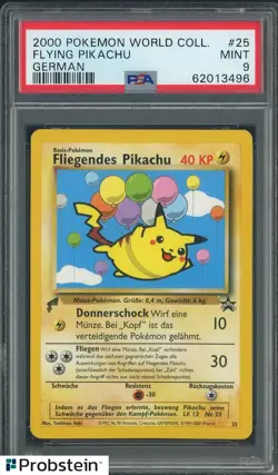 2000 Pokemon World Collection German #25 Flying Pikachu PSA 9 MINT - Image 1