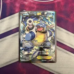 Pokemon TCG Blastoise EX XY122 BLACK STAR PROMO Full Art Holo NM - Image 1