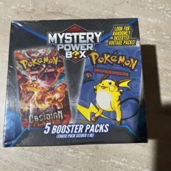 pokemon mystery power box chase pack sealed 5 booster packs new - Image 1