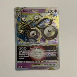 Unown VStar 066/195 swsh: Sword & Shield Silver Tempest Holo Pokemon TCG Card - Image 1