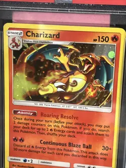 Pokemon Sun And Moon Team Up Charizard Cosmos Holo 14/181 Kanto Tin PSA 9 - Image 2