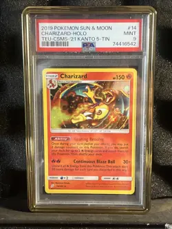 Pokemon Sun And Moon Team Up Charizard Cosmos Holo 14/181 Kanto Tin PSA 9 - Image 4