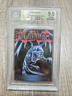 Yu-gi-oh BGS/Beckett phatmojo toy promo silver/gold blue eyes white dragon SET - Image 4