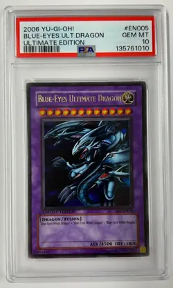 PSA 10 Yugioh JMP-EN005 Blue Eyes Ultimate Dragon Ultra Rare Gem Mint - Image 1