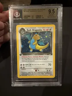 2000 Pokemon Team Rocket 1st Edition #5 Dark Dragonite Holo R BGS 9.5 GEM MINT - Image 1