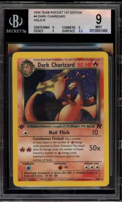 Pokemon Dark Charizard Team Rocket 1st Edition Holo Rare #4 BGS 9 Mint - Image 1
