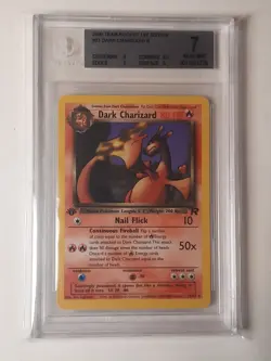 Pokemon TCG Dark Charizard 1st Edition Team Rocket 21/82 Non Holo BGS 7 NM - Image 1