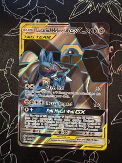 Lucario & Melmetal GX 203/214 Tag Team NM Pokemon TCG Sun & Moon Unbroken Bonds - Image 1