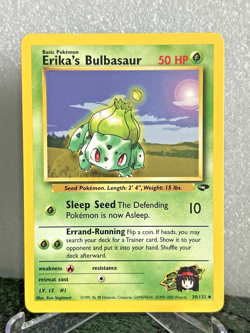 Erika’s Bulbasaur 39/132 Gym Challenge Pokemon Card LP Vintage 2000 - Image 1