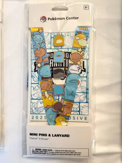 Pokemon International EUIC 2025 Psyduck Mini Pins & Lanyard (5 Pins) - Image 1