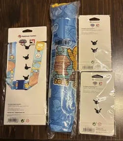 New Pokemon Center NAIC 2025 Psyduck Wooper Playmat Pin Mini Pin Lanyard Set - Image 2