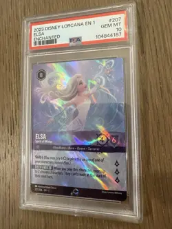 2023 Disney Lorcana Elsa Enchanted Spirit of Winter Card 207/204 PSA 10 - Image 1