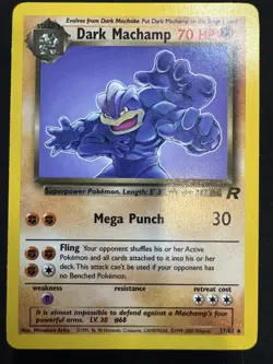 Dark Machamp 27/82 - Pokemon - Team Rocket - Non Holo Rare - WOTC - Vintage LP - Image 1
