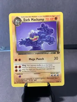 Pokemon TCG Dark Machamp Team Rocket #27/82 Non Holo Rare VTG WOTC 2000 - Image 1