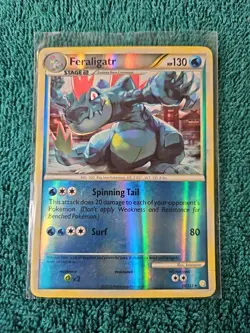 Pokemon TCG. Feraligatr 20/123 HeartGold/SoulSilver Reverse Holo Rare - Image 1
