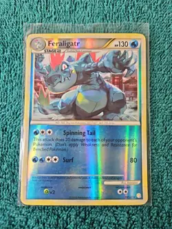 Pokemon TCG. Feraligatr 20/123 HeartGold/SoulSilver Reverse Holo Rare - Image 2