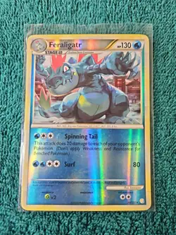 Pokemon TCG. Feraligatr 20/123 HeartGold/SoulSilver Reverse Holo Rare - Image 3