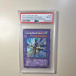 Konami Gaia the Dragon Champion LOB-125 Secret Rare Fusion Holo PSA 8 Unlimited - Image 1