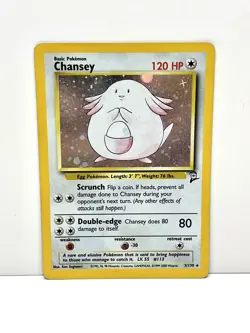 Pokemon TCG Chansey Holo 3/130 - Base Set 2 (2000) - Vintage WOTC MP - Image 1
