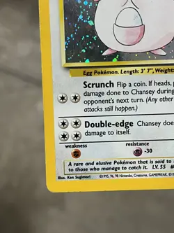 Pokemon TCG Chansey Holo 3/130 - Base Set 2 (2000) - Vintage WOTC MP - Image 5